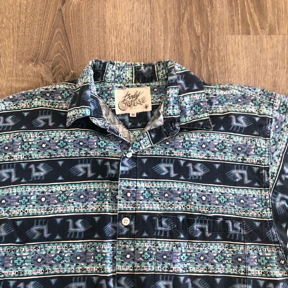 Vintage Body Objects Men's Short Sleeve Button Up Shirt Southwest Print Medium - Picture 2 of 8